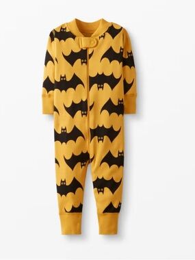 Hanna Andersson Yellow Bat-Print Kids One-Piece